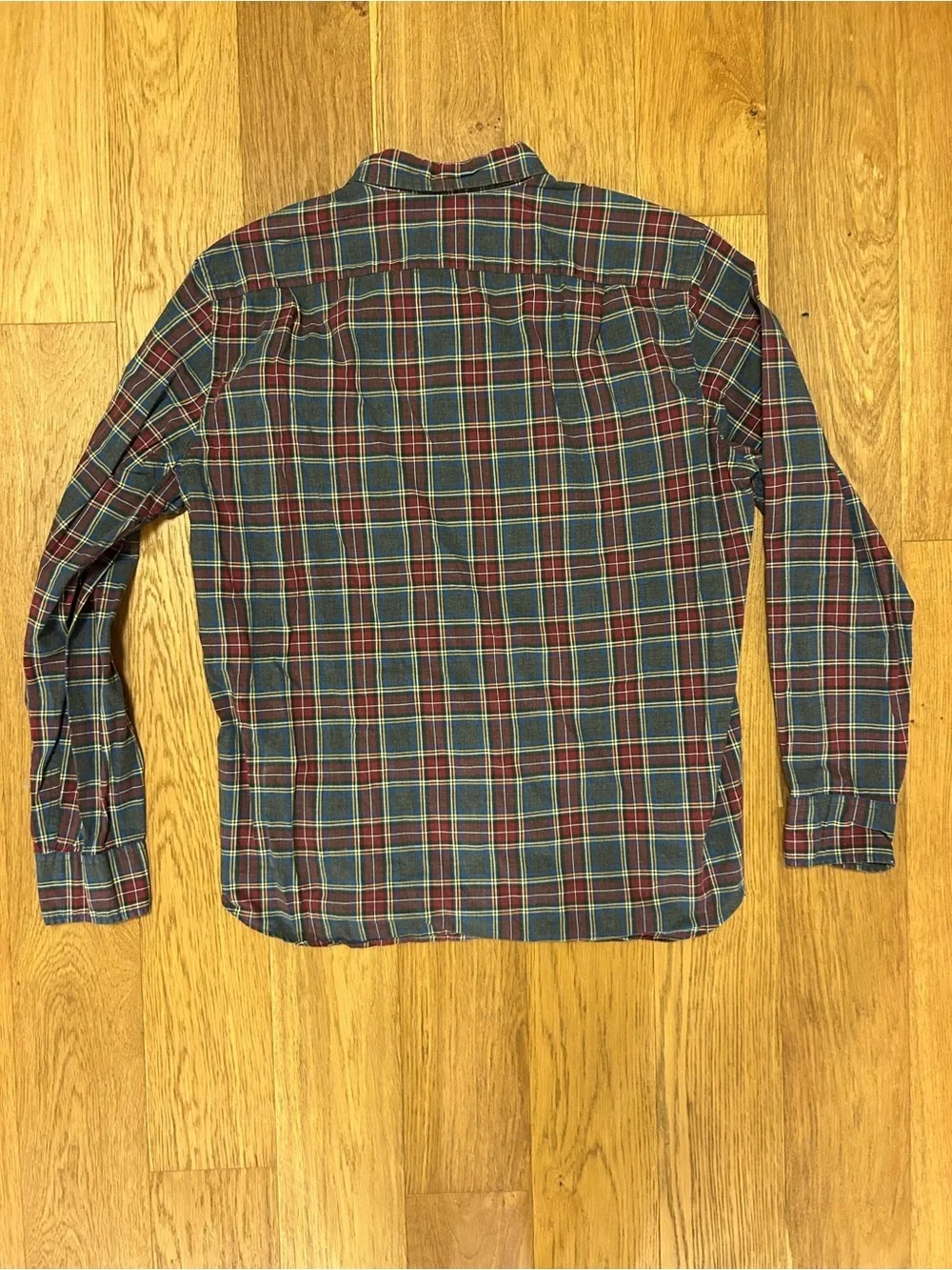 J. Crew Men's Burgundy and Green Plaid Button-Down Shirt